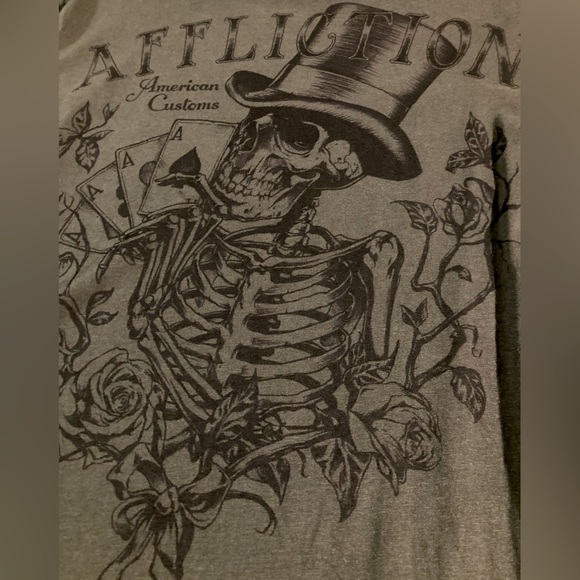 Affliction Men’s American Customs Graphic “ACES HIGH” SS Tee size Medium - Picture 5 of 5
